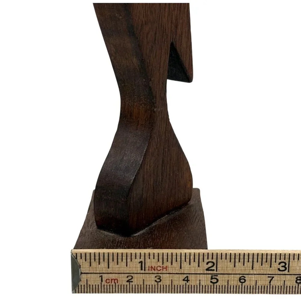 Hand-Carved Wooden Bird Figurine Vintage 8" Tall Decorative Sculpture With Base - Picture 2 of 9